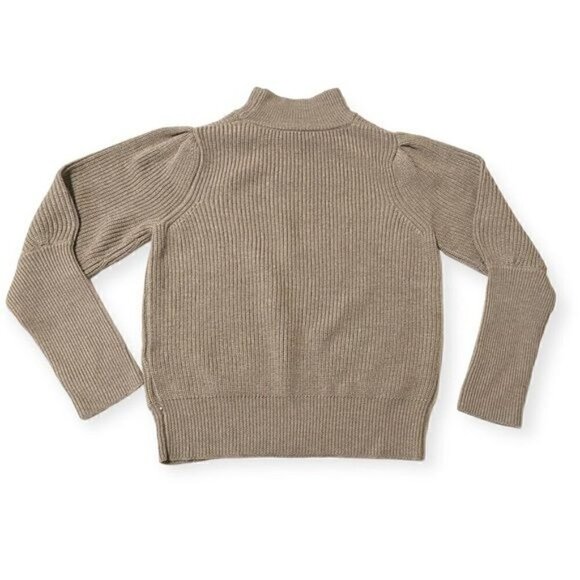 Pearl By Lela Rose Blouson Sleeve Wool Sweater, Size M, Dark Taupe Color - Picture 5 of 13